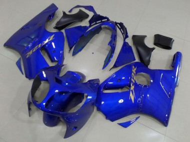 2000-2001 Kawasaki ZX12R Motorcycle Fairings - Blue Gold Decals