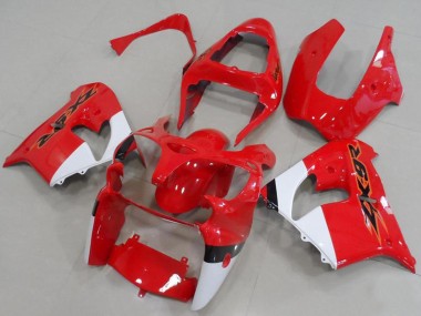 2000-2001 Kawasaki ZX9R Motorcycle Fairings - Red White