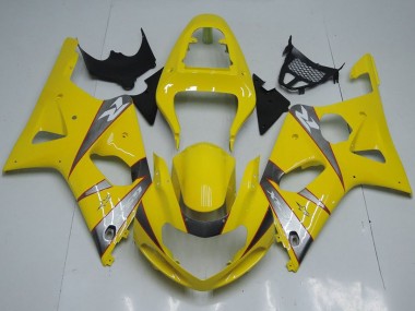 2000-2002 Suzuki GSXR 1000 Motorcycle Fairings - Yellow Silver Grey