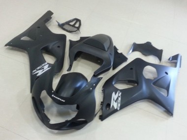 2000-2002 Suzuki GSXR 1000 Motorcycle Fairings - Matte Black Silver Decal