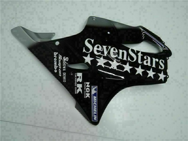 2001-2003 Honda CBR600 F4i Motorcycle Fairings - Glossy Black Silver SevenStars