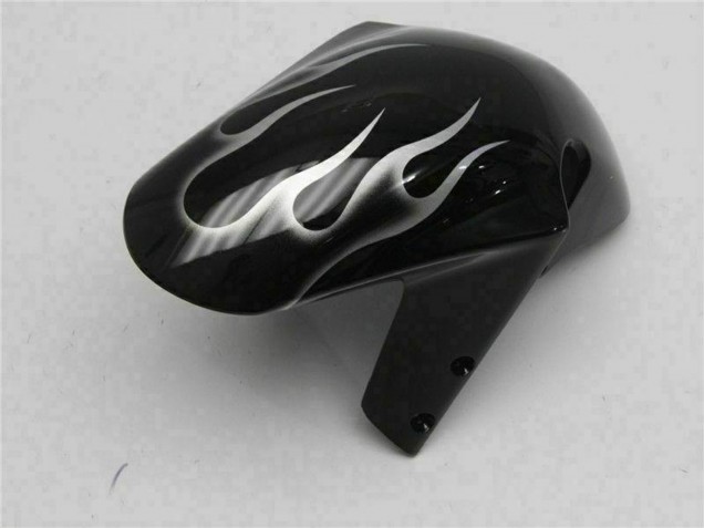 2001-2003 Suzuki GSXR 600/750 Motorcycle Fairings - Glossy Black Silver Flame