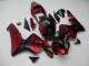 2003-2004 Honda CBR600RR Motorcycle Fairings - Red Matte Black Stripe