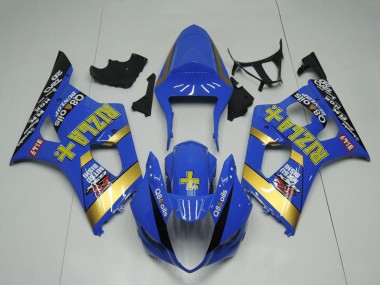 2003-2004 Suzuki GSXR 1000 Motorcycle Fairing - Blue Gold Black Rizla