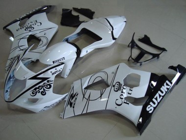 2003-2004 Suzuki GSXR 1000 Motorcycle Fairings - White Black Corona