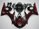 2003-2004 Yamaha YZF R6 Motorcycle Fairing - Glossy Black Red Flame