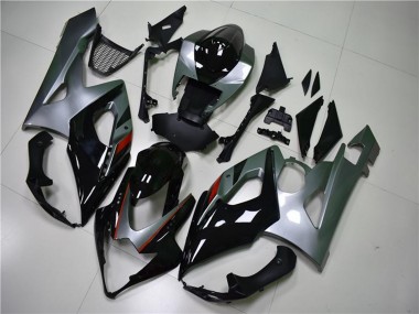 2005-2006 Suzuki GSXR 1000 Motorcycle Fairing - Glossy Black Silver