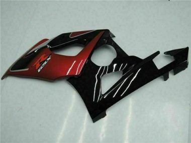 2005-2006 Suzuki GSXR 1000 Motorcycle Fairings - Red Silver Glossy Black