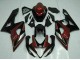 2005-2006 Suzuki GSXR 1000 Motorcycle Fairings - Red Silver Glossy Black