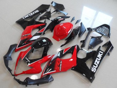 2005-2006 Suzuki GSXR 1000 Motorcycle Fairings - Red Glossy Black OEM Style