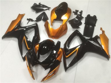 2006-2007 Suzuki GSXR 600/750 Motorcycle Fairings - Orange Glossy Black