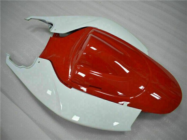 2006-2007 Suzuki GSXR 600/750 Motorcycle Fairings - White Red Glossy Black Stripe