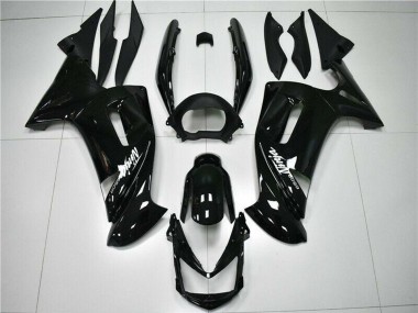 2006-2008 Kawasaki EX650 Motorcycle Fairings - Glossy Black White