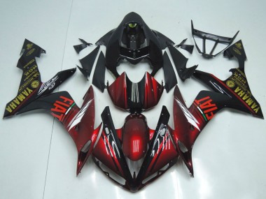 2007-2008 Yamaha YZF R1 Motorcycle Fairings - Maroon Red Black Fiat