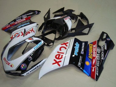 2007-2014 Ducati 1098 Motorcycle Fairings - White Blue Red Glossy Black Black Xerox Valsir