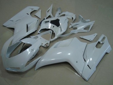 2007-2014 Ducati 848 1098 1198 Motorcycle Fairings - Glossy White
