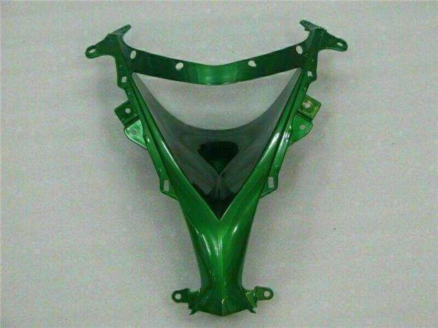 2008-2010 Kawasaki ZX10R Motorcycle Fairings - Glossy Black Green Flame