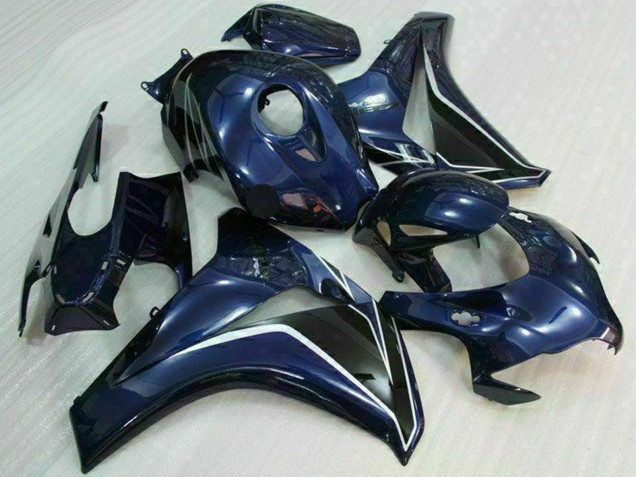 2008-2011 Honda CBR1000RR Motorcycle Fairings - Dark Blue Glossy Black