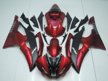 2008-2016 Yamaha YZF R6 Motorcycle Fairing - Red Matte Black