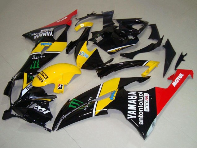 2008-2016 Yamaha YZF R6 Motorcycle Fairings - Yellow Red Glossy Black Green Monster Motul