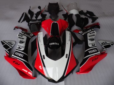 2015-2019 Yamaha YZF R1 Motorcycle Fairings - White Red Black Motul YSP