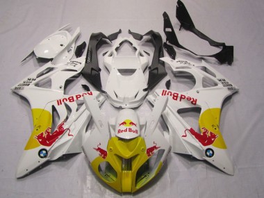 2009-2014 BMW S1000RR Motorcycle Fairings - White Yellow Red Bull