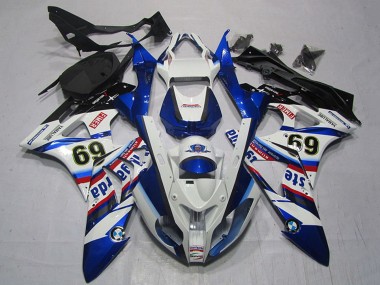 2009-2014 BMW S1000RR Motorcycle Fairings - White Red Blue Black Sterilgarda 69