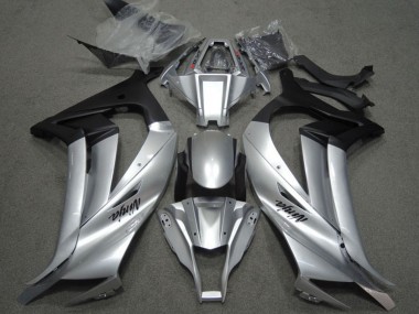 2011-2015 Kawasaki ZX10R Motorcycle Fairings - Silver Matte Black