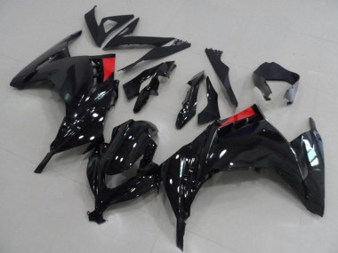 2013-2018 Kawasaki ZX300R Motorcycle Fairings - Glossy Black Red