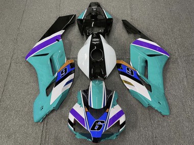 2004-2005 Honda CBR1000RR Motorcycle Fairings - White Teal Blue Purple Black 6
