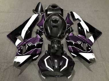 2013-2023 Honda CBR600RR Motorcycle Fairings - Black Carbon Fiber White Purple Bull