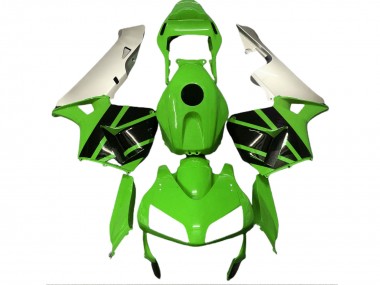 2003-2004 Honda CBR600RR Motorcycle Fairings - Silver Green Glossy Black