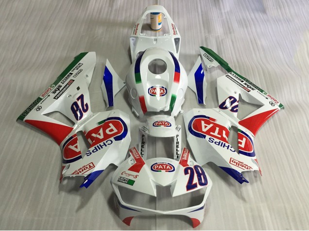 2013-2023 Honda CBR600RR Motorcycle Fairings - White Red Blue Pata 28