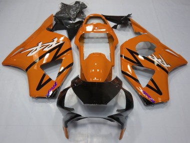 2002-2003 Honda CBR954RR Motorcycle Fairings - Dark Orange Glossy Black