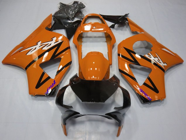 2002-2003 Honda CBR954RR Motorcycle Fairings - Dark Orange Glossy Black