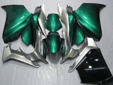 2010-2014 Honda VFR 1200 Motorcycle Fairings - Silver Seafoam Green