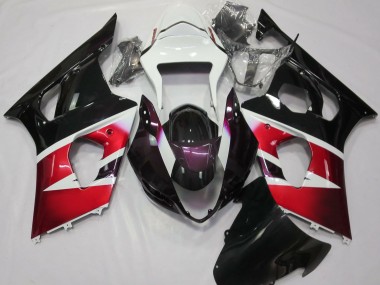 2003-2004 Suzuki GSXR 1000 Motorcycle Fairings - Red White Glossy Black