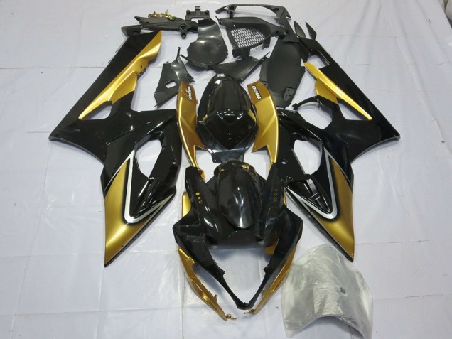 2005-2006 Suzuki GSXR 1000 Motorcycle Fairings - Gold Black