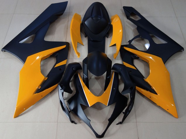 2005-2006 Suzuki GSXR 1000 Motorcycle Fairings - Matte Black Light Orange