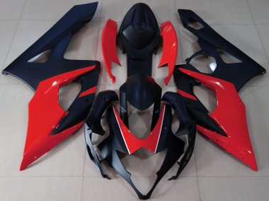 2005-2006 Suzuki GSXR 1000 Motorcycle Fairings - Matte Black Red