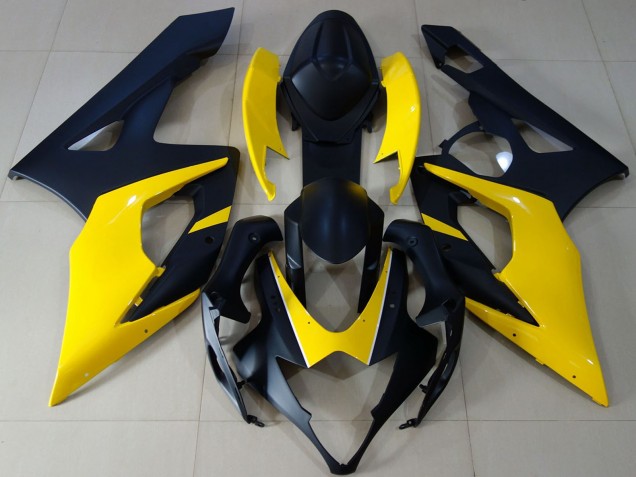 2005-2006 Suzuki GSXR 1000 Motorcycle Fairings - Matte Black Yellow