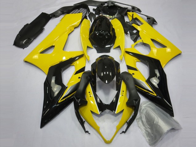 2005-2006 Suzuki GSXR 1000 Motorcycle Fairings - Yellow Glossy Black