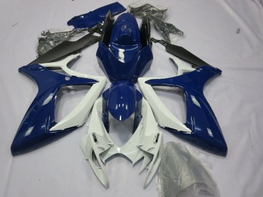 2006-2007 Suzuki GSXR 600 / GSXR 750 Motorcycle Fairings - Blue White Black