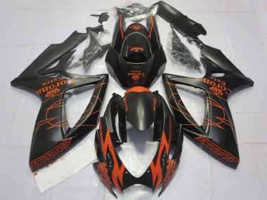 2006-2007 Suzuki GSXR 600 / GSXR 750 Motorcycle Fairings - Matte Black Orange Corona Extra Alstare Motul