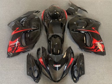 2008-2020 Suzuki GSXR 1300 Motorcycle Fairings - Glossy Black with Red Logo