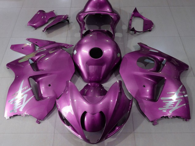 1996-2007 Suzuki GSXR 1300 Motorcycle Fairings - Glossy Pink Silver Logo