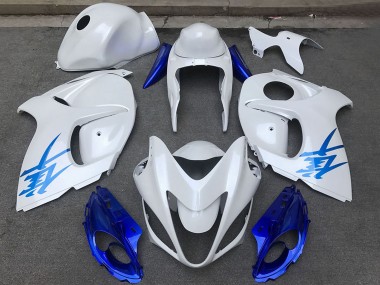 2008-2020 Suzuki GSXR 1300 Motorcycle Fairings - Glossy White Blue