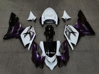 2004-2005 Kawasaki ZX10R Motorcycle Fairings - White Purple and Black