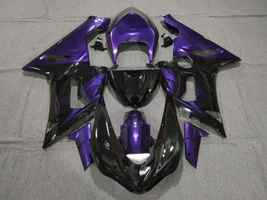 2005-2006 Kawasaki ZX6R Motorcycle Fairings - Purple Glossy Black