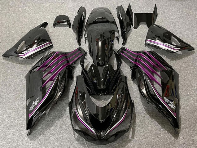 2012-2024 Kawasaki ZX14R ZZR1400 Motorcycle Fairings - Glossy Black Purple